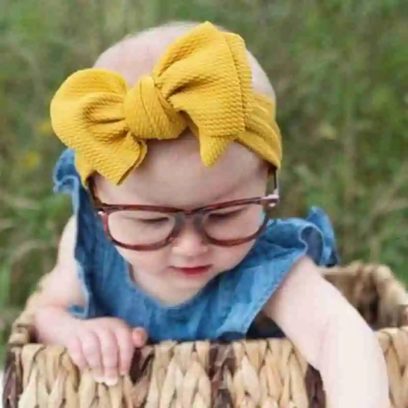 Детская эластичная повязка на голову популярная с бантом для новорожденных