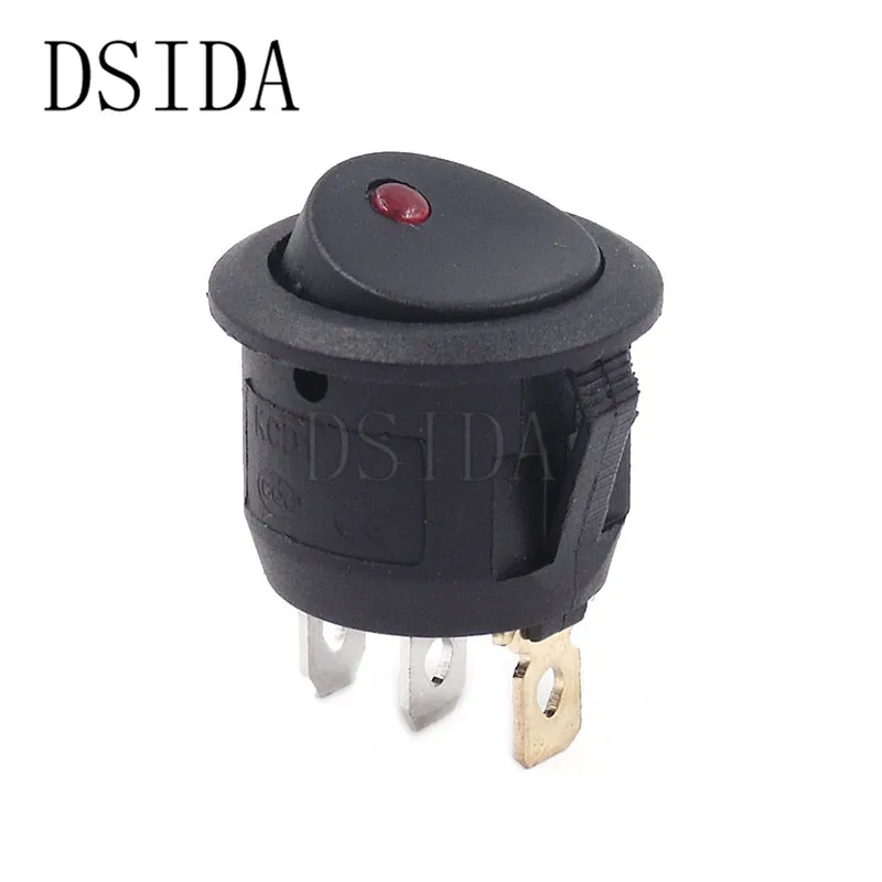 ON/OFF Round Rocker Switch LED illuminated Car Dashboard Dash Boat Van 12V 24V / 6A 250V / 10A 125V 2/3/4PIN Switch 20MM ON-OFF