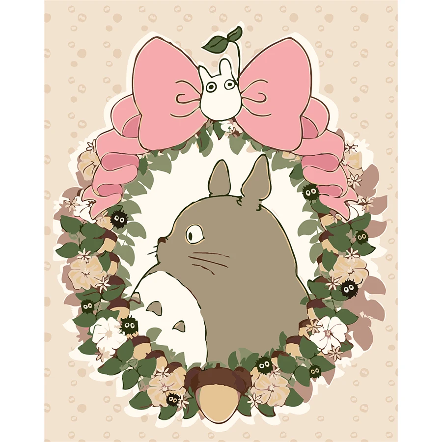 

FSBCGT Anime Cartoon Totoro DIY Painting By Numbers Adults For Drawing On Canvas Picture By Numbers Home Wall Art Decor