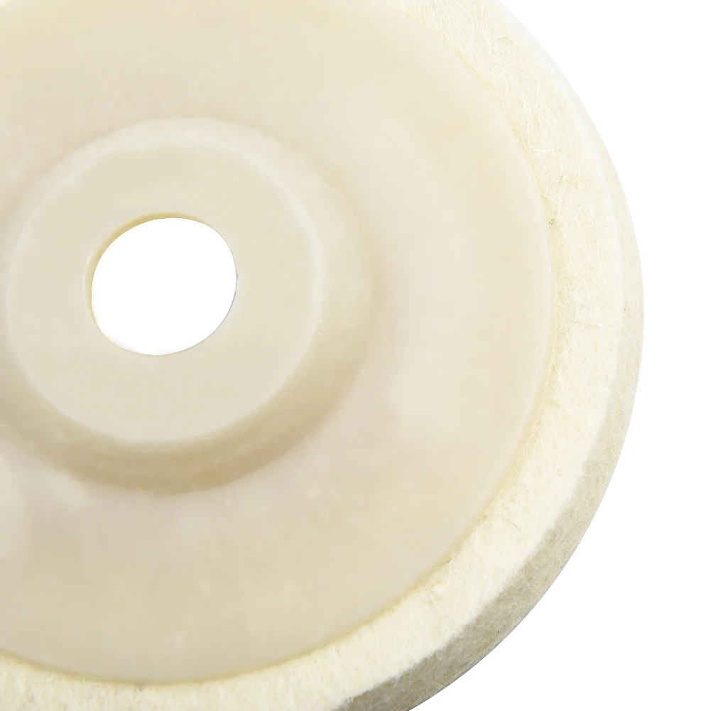 

For Car Woodwork Wheel Disc Rotary Tool Round 12mm Wool Felt Beige Pad 4inch New Practical Accessories Buffing Replacement