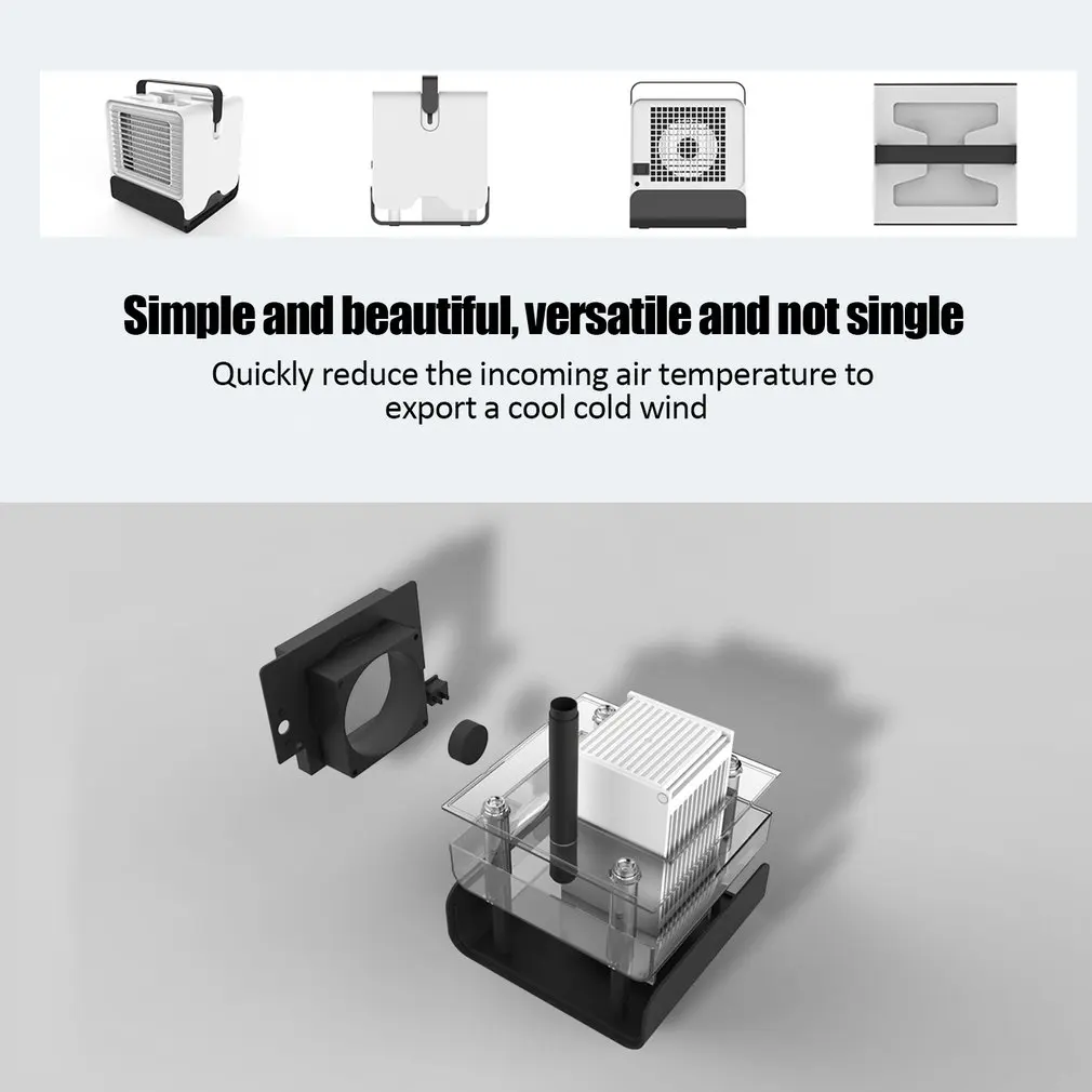 USB Mini Portable Air Conditioner Humidifier Purifier Light Desktop Cooling Fan Cooler for Office Home | Бытовая техника