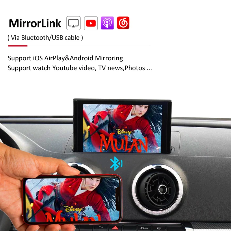 Беспроводной Apple CarPlay Android Авто модифицированный модуль для Audi A3 8V 2013-2019