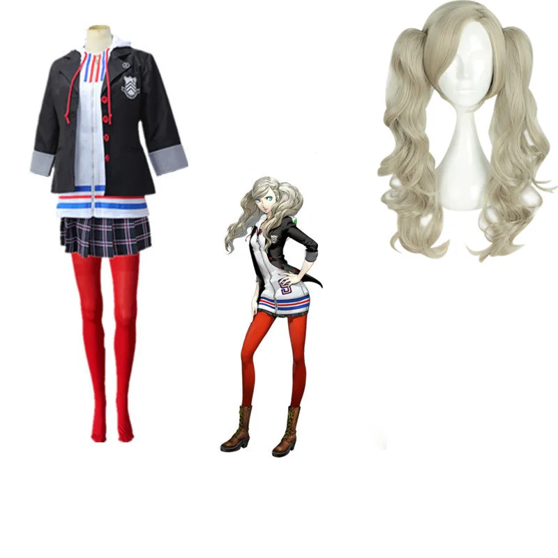 Анн такамаки парик косплей Persona 5 униформа Косплей Костюм Хэллоуин дамы Морской