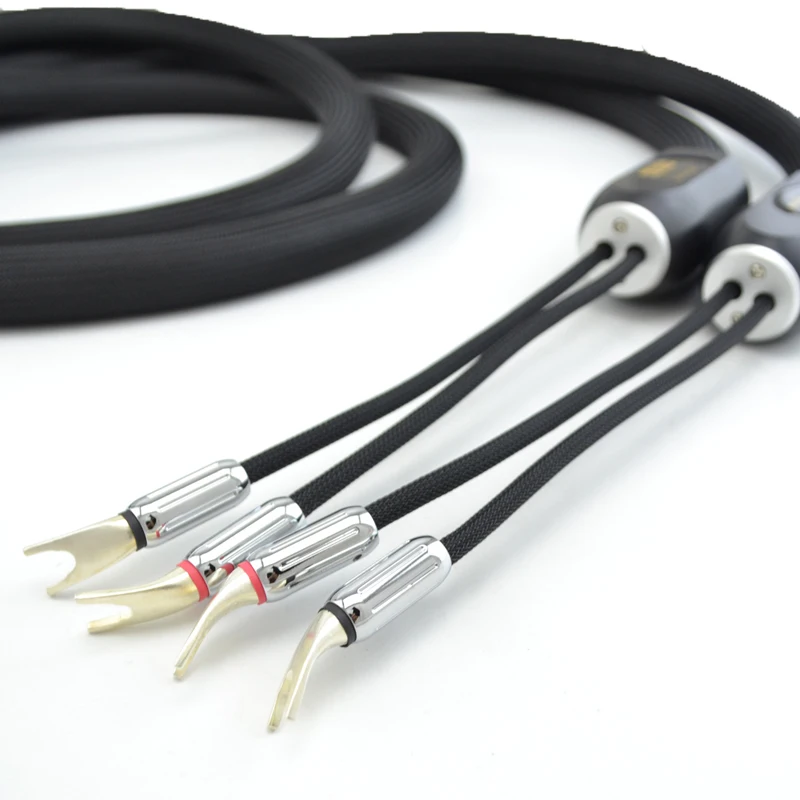 

One pair Kharma Speaker Cable KIC GR 1C Top HIFI loundspeaker cables with spade plug