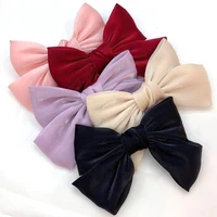 smooth silk fabric hair bow knot clips flash material women barrettes new designs top clips for girls butterfly hair accessory