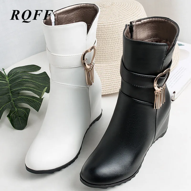 2019 г. Новые осенне зимние сапоги женские большого размера 43 теплая женская обувь