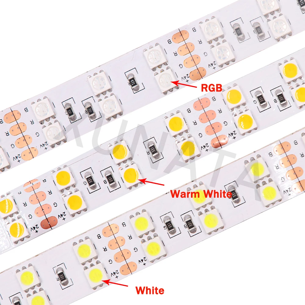 Одежда высшего качества! 5 м DC 12 в 600Led 120led/м водонепроницаемый SMD 5050 RGB теплый белый светодиодный двухрядный гибкий ленточный светильник