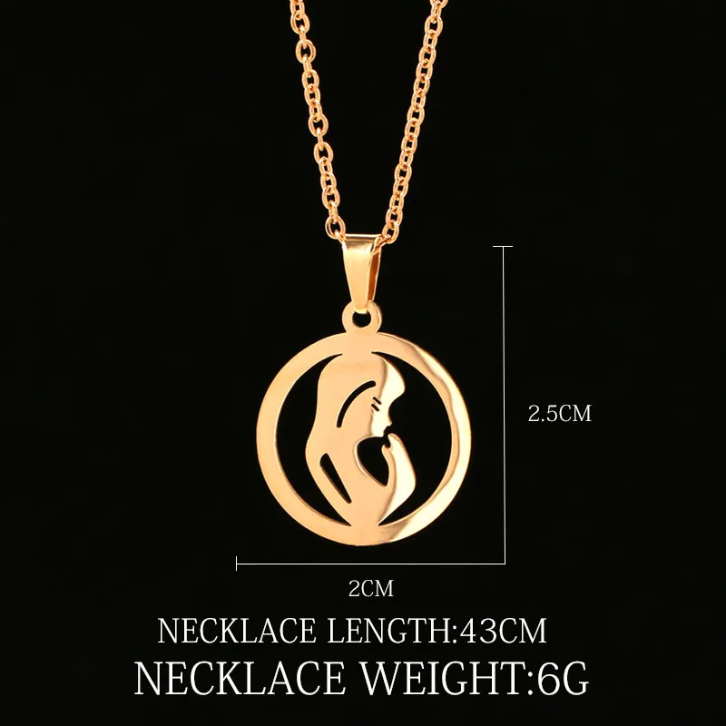 Ожерелье из нержавеющей стали для женщин ожерелье с подвеской золотого цвета
