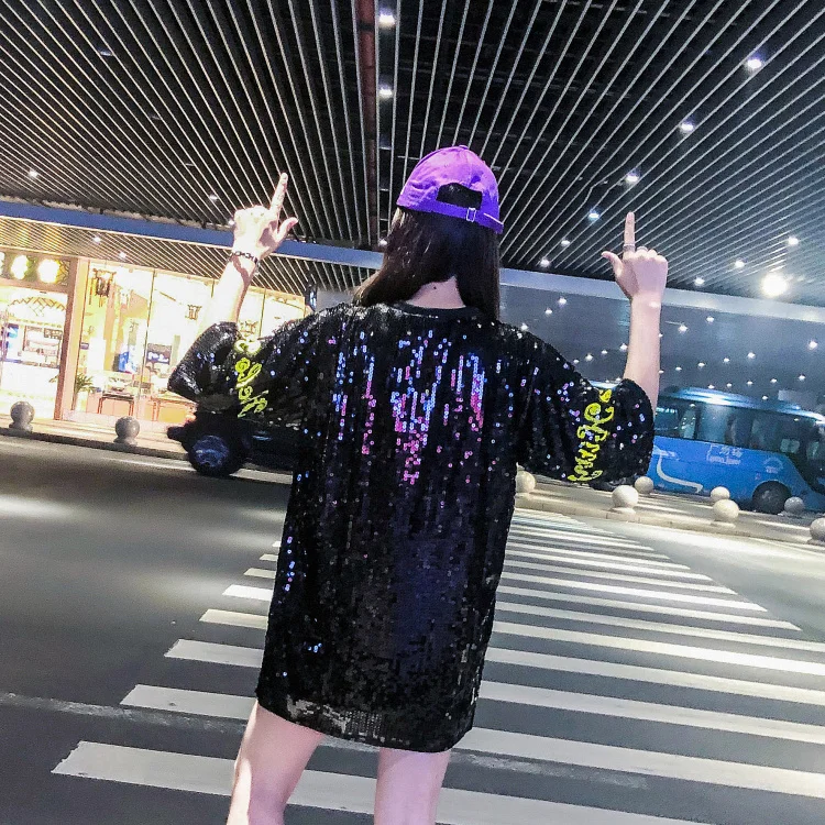 2020 модная блестящая женская футболка с блестками для фестиваля летняя