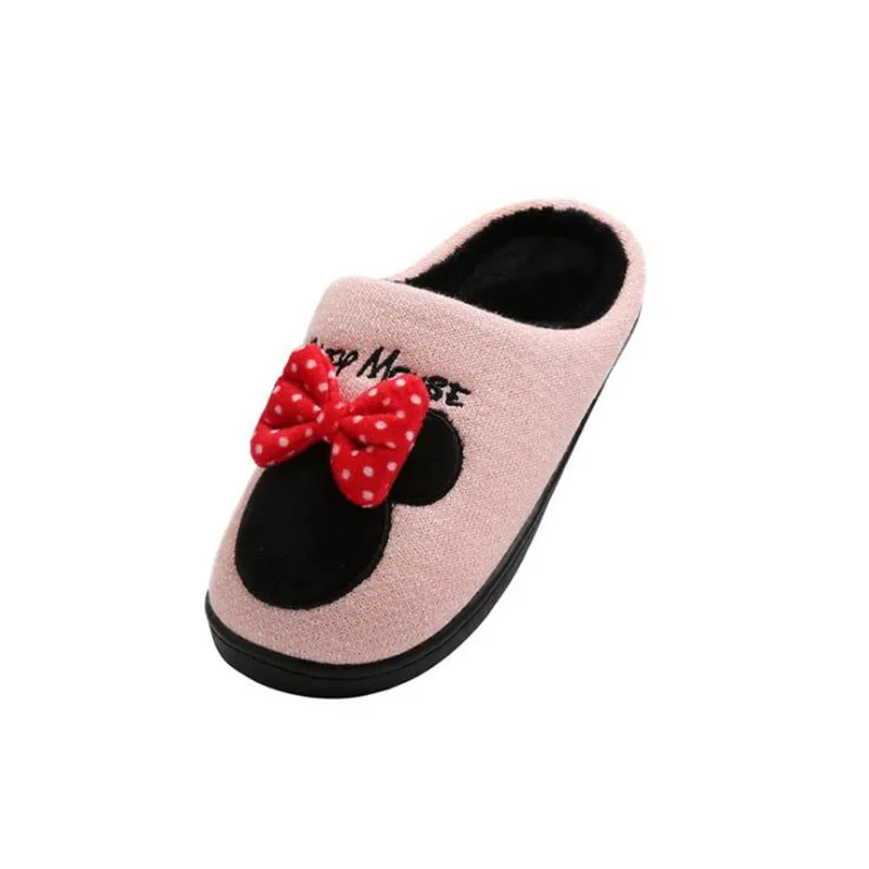 

Disney cute cartoon Minnie children's slippers indoor home warm girl shoes non-slip wear-resistant children's cotton slippers