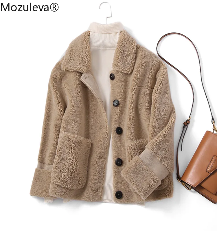 

Mozuleva 2021 Quality Lalambswool Coat Girls Autumn and Winter Clothes Coat Regular Full Wool Winter Coat Women Female