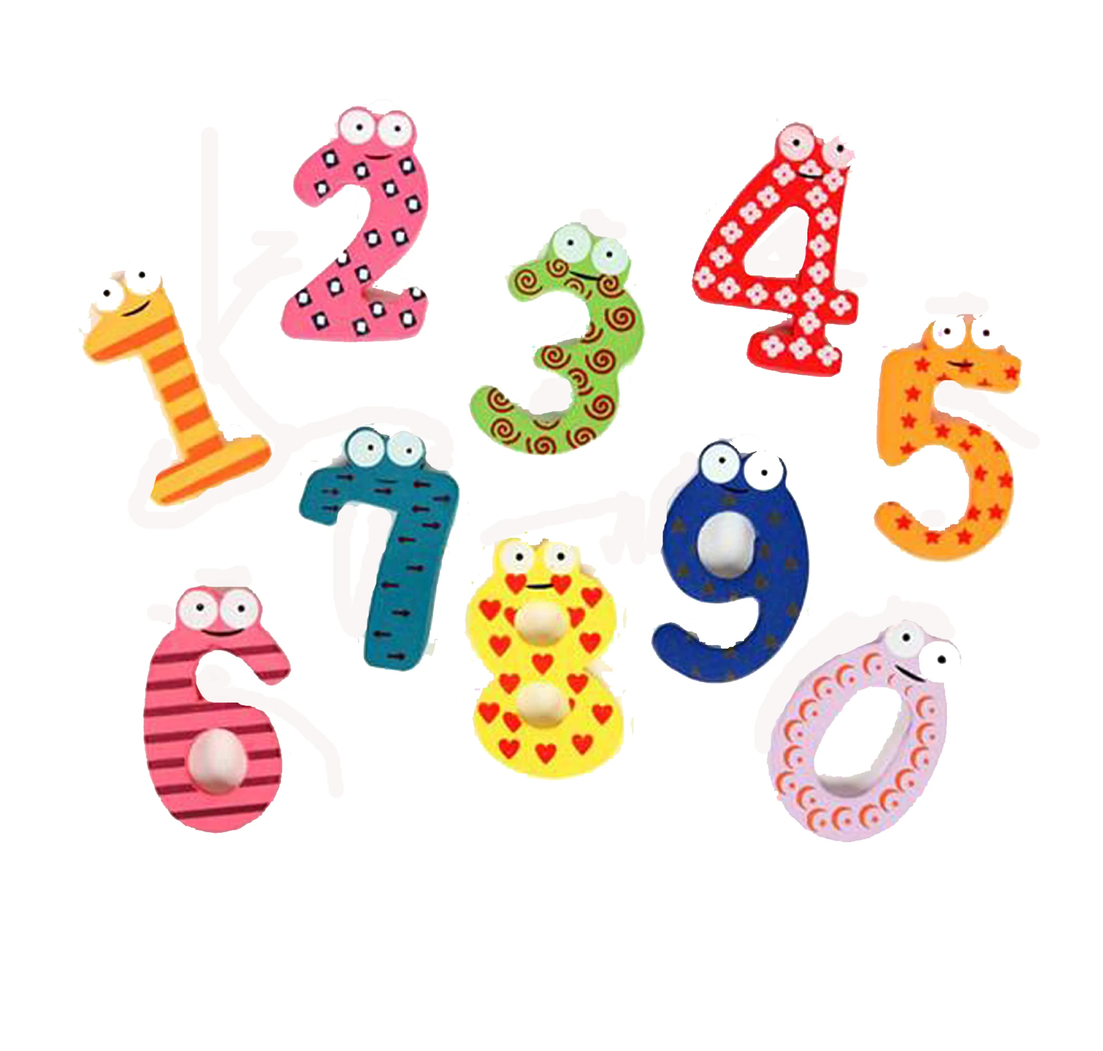 Новинка 10 шт./компл. деревянные цифры 0 9 Симпатичные магниты на холодильник