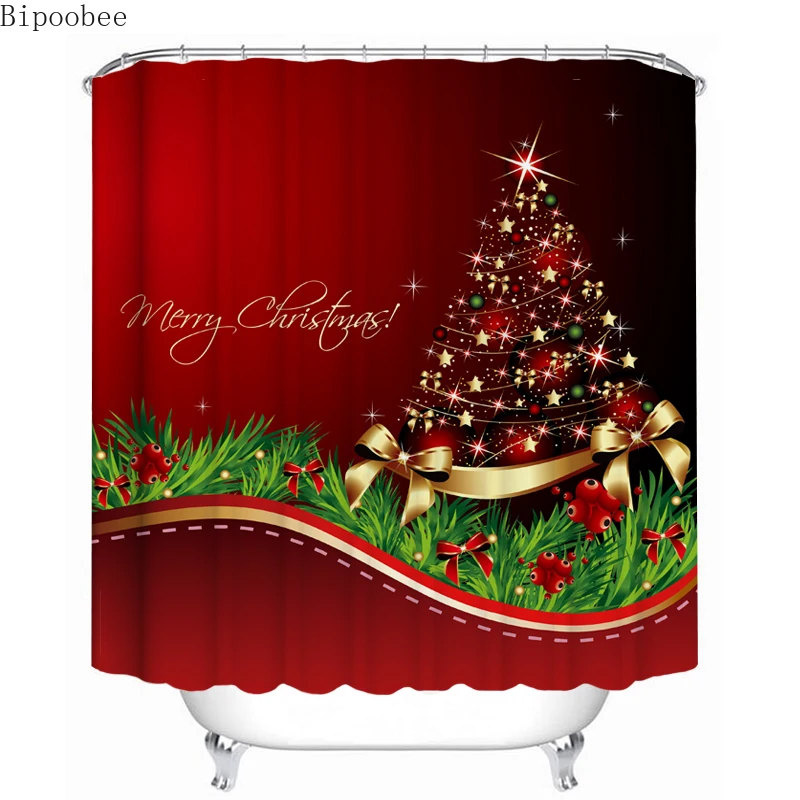 Счастливого Рождества Ванная комната комплект принт снеговик Дед Мороз Санта