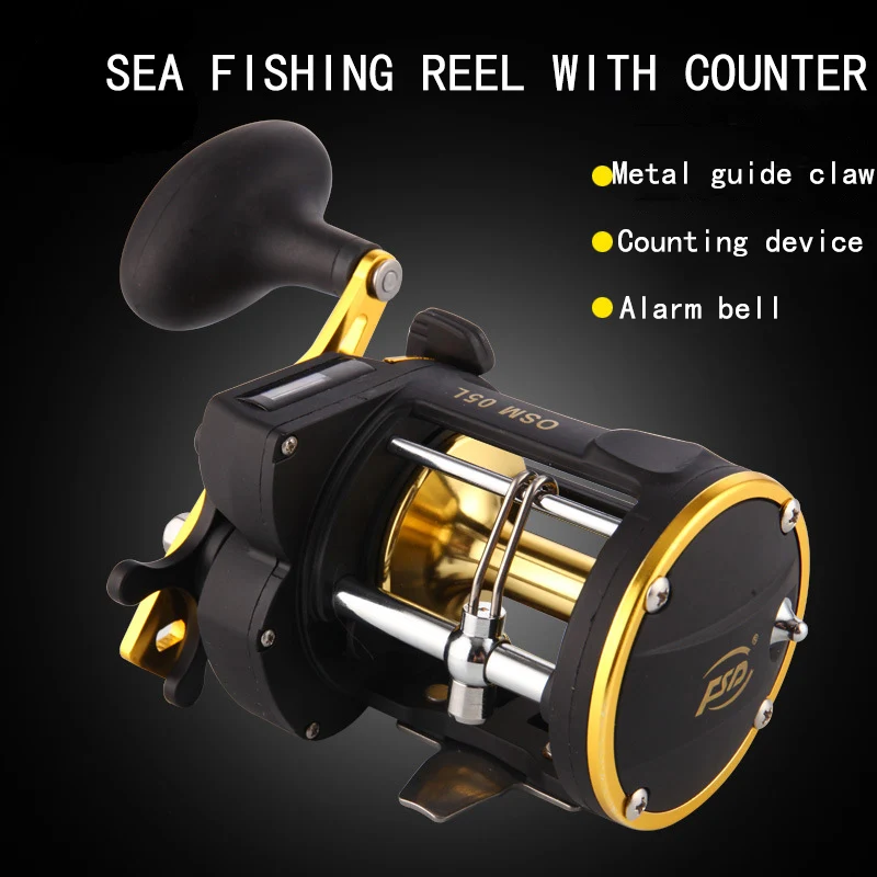 Drum Boat Fishing Iron Plate Wheel With Counter All Metal Sea Fishing Trolling Reel Deep Sea Fishing Reel High-quality Fishing G