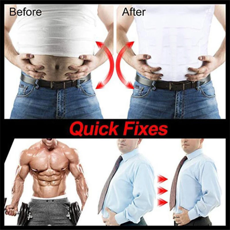

YBFDO Men's Slimming Shaper Posture Vest Male Belly Abdomen For Corrector Compression Body Building Fat Burn Chest Tummy Shirt