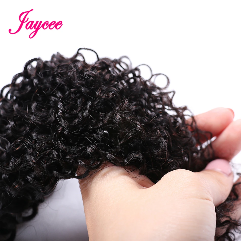 Перуанские волосы афро кудрявые вьющиеся волосы с закрытием Tissage chevex Humain Avec закрытие Solde Non remy волосы 3 пучка с закрытием