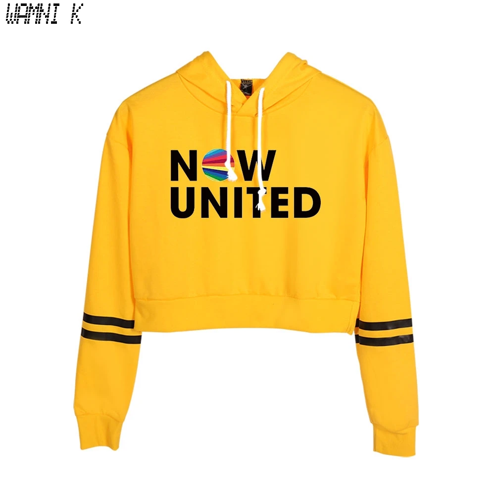 

Новая корейская модная одежда в стиле K-POP, укороченный топ в стиле хип-хоп с капюшоном, Женская Толстовка в стиле Харадзюку, укороченная толс...