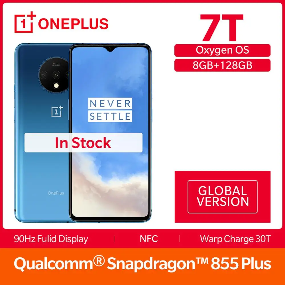Глобальная версия смартфона OnePlus 7T 8 Гб 128 ГБ Восьмиядерный процессор Snapdragon 855 Plus