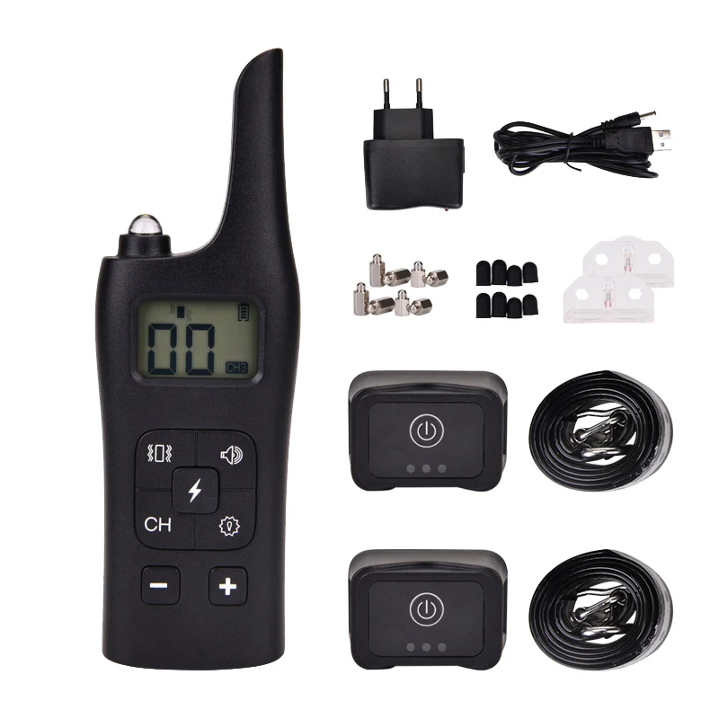 For 2 dogs DC885 ошейники для обучения собак 3,7 в дистанционный Регулируемый ошейник приемник 800 м звуковой сигнал для собак с вибрация и удар для поиска собак - Цвет: For 2 dogs