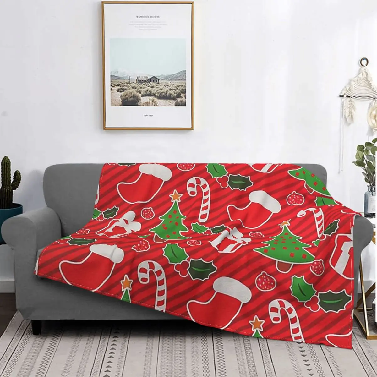 

Рождественское одеяло с Санта Клаусом флисовое текстильное украшение зимнее Снеговик многофункциональное ультрамягкое покрывало для кро...