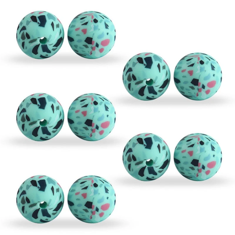 

10Pcs/Pack 15mm Leopard Print Silicone Beads DIY Teething Necklace Bracelet Pendant Accessories Baby Teether Toys