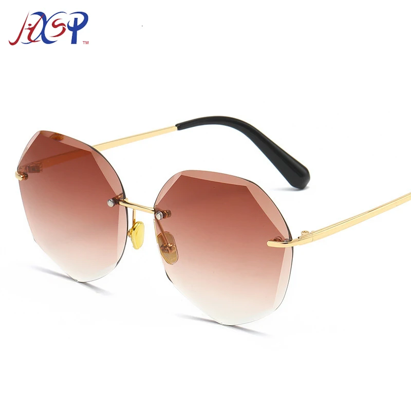

New Sunglasses Net Red Cut Rimless Sunglasses Polygonal Personality Gradient Sunglasses Fashion Wild Sunglasses Simple High-End