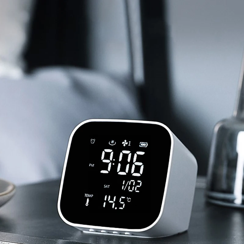 

Digital Alarm Clock Desktop USB Rechargeable Mini Aromatherapy Clock with Temperature Calendar Display BDF99