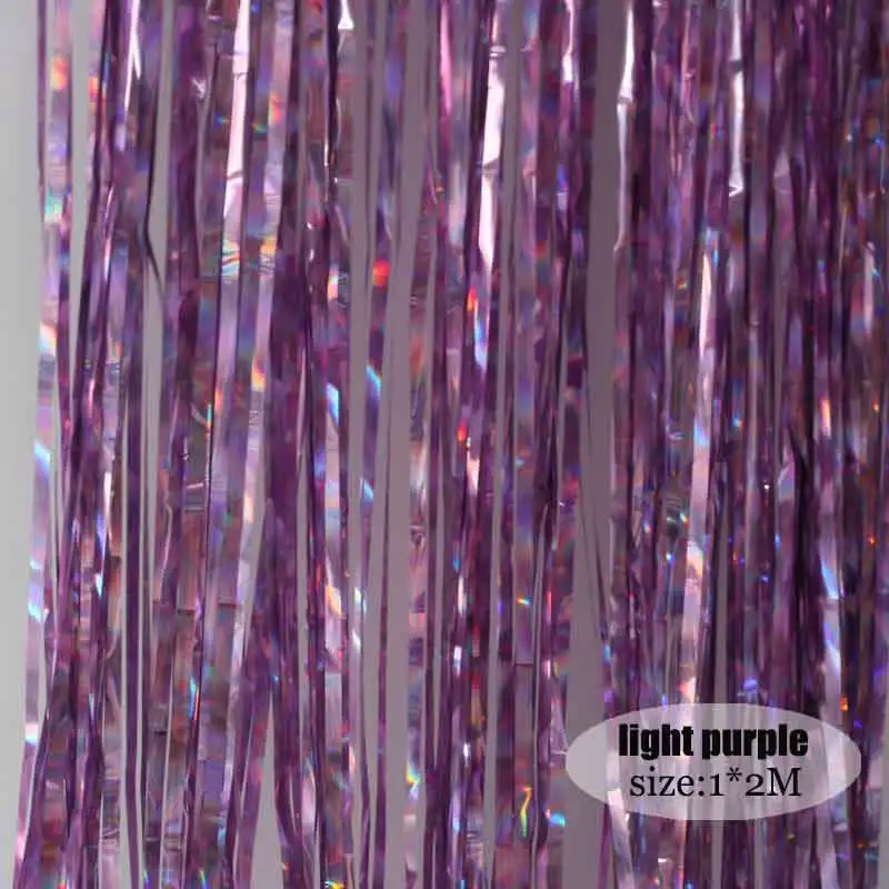 laser light purple 2 м золото розовое золото радуга блесток фон фольга бахрома занавеска с блестками день рождения дождь для украшения для девочек взрослых юбилей - Цвет: laser light purple