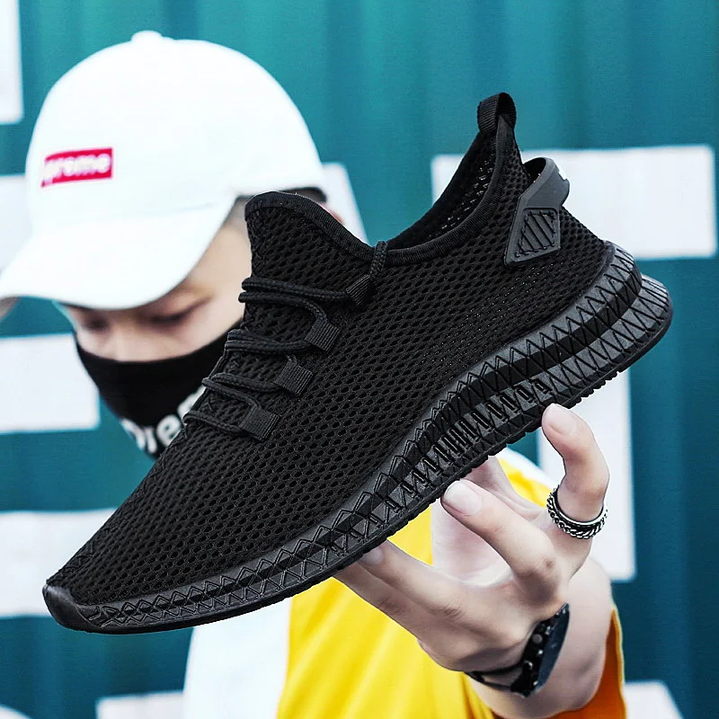 

Sport Shoes 2020 Men's Summer Sneakers White Male Shoes Black Mesh Breathable Lace Up Men Casual Sport Shoes Men's Trainers