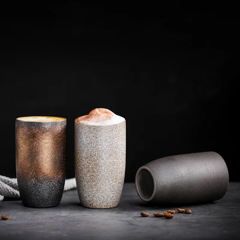 J1Pcs Water cup Ceramics Vintage Coarse Pottery Espresso Ceramic tea Creative Design Household Latte | Дом и сад