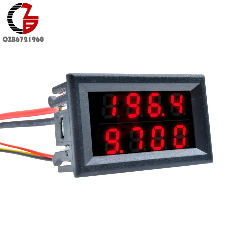 200V 10A Red-Red DC 0-100 в 0-200V 10A 0,5" Мини светодиодный цифровой вольтметр Амперметр постоянного тока 4 цифры напряжение переменного тока метр автомобиля тестер батарейной емкости 5V 12V - Цвет: 200V 10A Red-Red