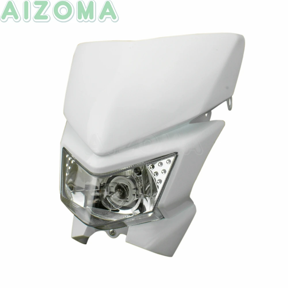 Универсальный обтекатель для передней фары мотоцикла белый Yamaha Kawasaki Honda EXC SX SMR CRF