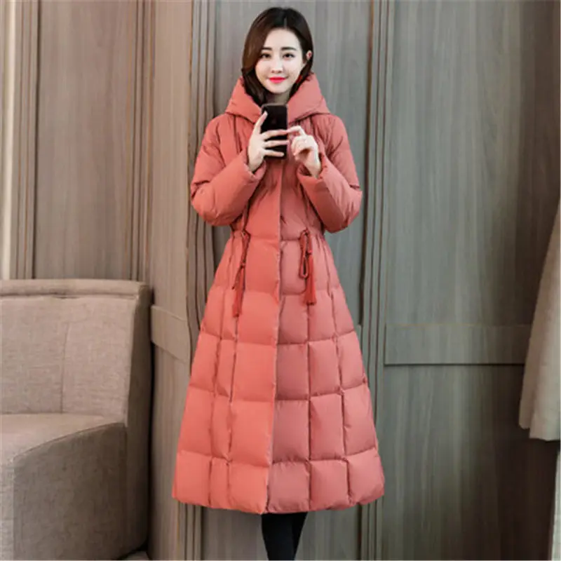 2020 Winter Jacket Female Long Parka Cotton Padded Coat Fashion Hooded Warm Slim Women's Clothing Elegant Feminino Casaco f1640