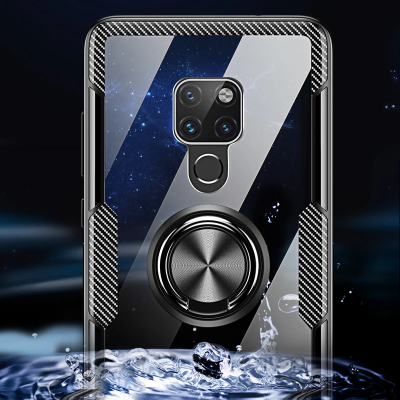 Прозрачный чехол для Huawei Mate 20 Pro Lite Mate20 противоударный защитный с кольцом на палец