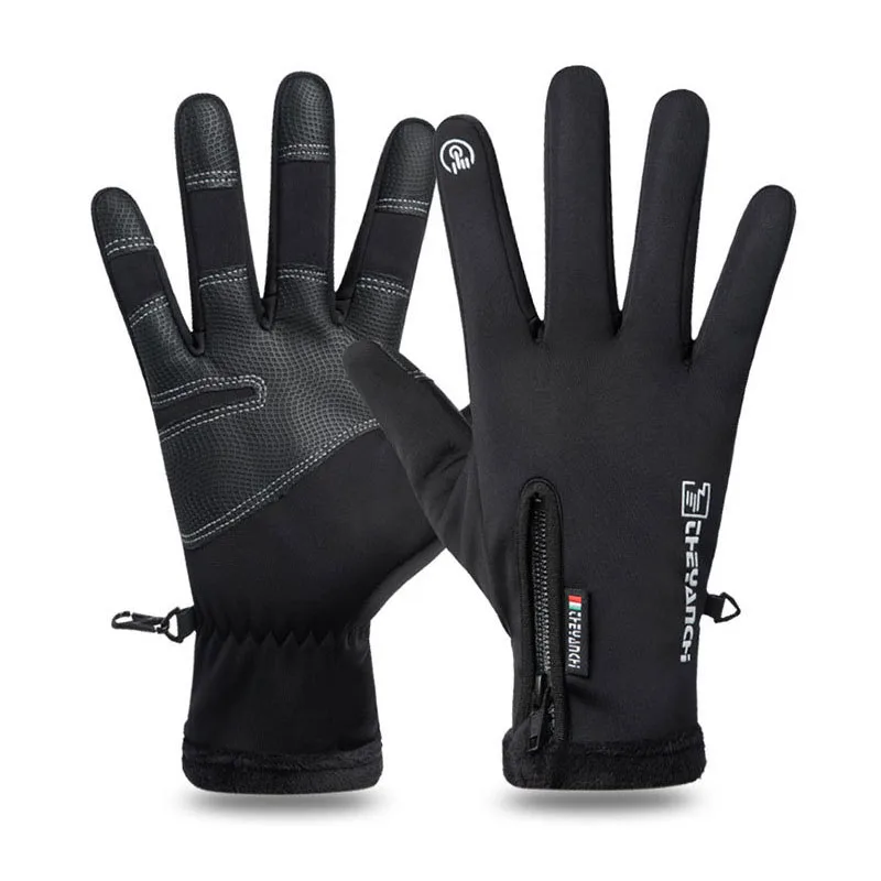 

1 пара Нескользящие лыжные перчатки многофункциональные флисовые водонепроницаемые перчатки для вождения сохраняющие тепло дизайн сенсор...