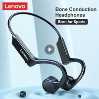 lenovo bone conduction headphone sport running swimming waterproof bluetooth compatible headset x4 wireless earphone with mic