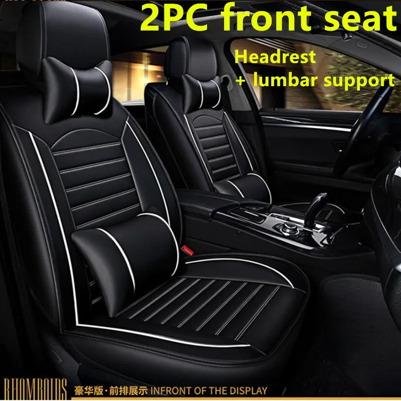 2PC Deluxe Edition Универсальные автомобильные чехлы из искусственной кожи для fiat 500x bravo freemont albea palio grande punto panda doblo - Название цвета: 2PC Deluxe Edition