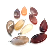 natural stone wholesale pendant drop shaped egg shaped color agate crystal pendant diy handmade exquisite jewelry accessories