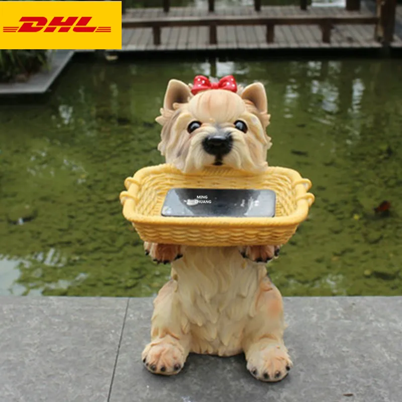 14 &quotСимпатичный щенок статуя йоркширского терьера грудь корзина полный размер