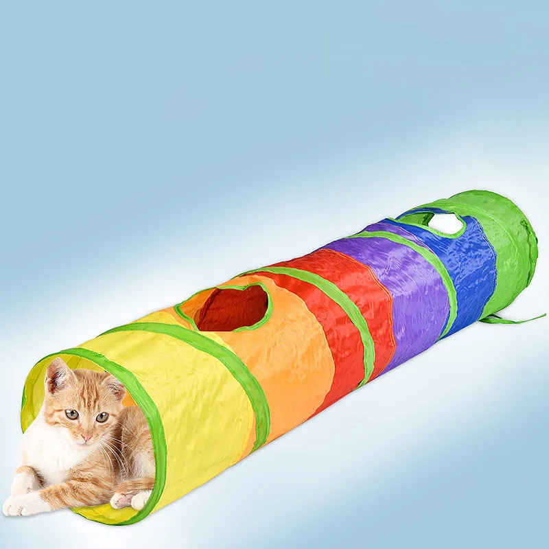 

Aapet 1pc Pet Cat Toy Small Pet Tunnel With 1/2 Hole Play Tube Cat Teaser Toy Interactive Kitten Tunnel Tube Dog Puppy Supplies