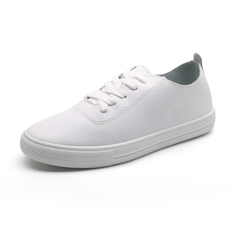 

2020 New Design Fashion Women Sneakers Breathble Vulcanized Shoes Pu Leather Platform Lace Up Casual White Black Shoe Size 35-40