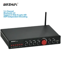 brzhifi power amplifier 5 1 channel home theater bluetooth 5 0 subwoofer audio stereo amp support aptx hd dsp decoding