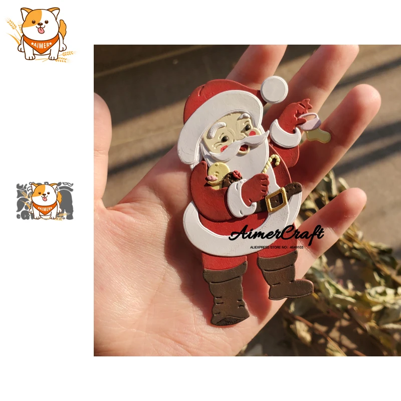 Дед Мороз рождественские металлические Вырубные штампы искусственное рельефное