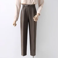 suit pants womens 2021 spring and autumn new all match high waisted professional casual nine point pants