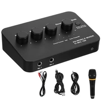 portable karaoke mixer professional microphone mixer system set conference microphone effector with dual uhf wireless mic