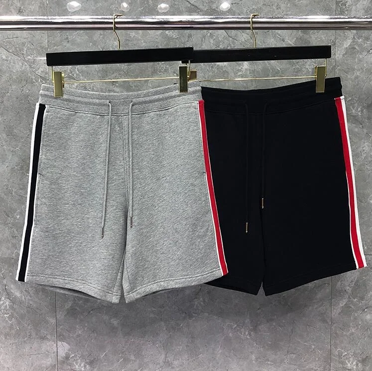 TB Fashion 2023 THOM Brand Casual Shorts Men Summer Striped Sports Knee Length Tracksuit Bottoms Jogger Track Shorts Male Ins