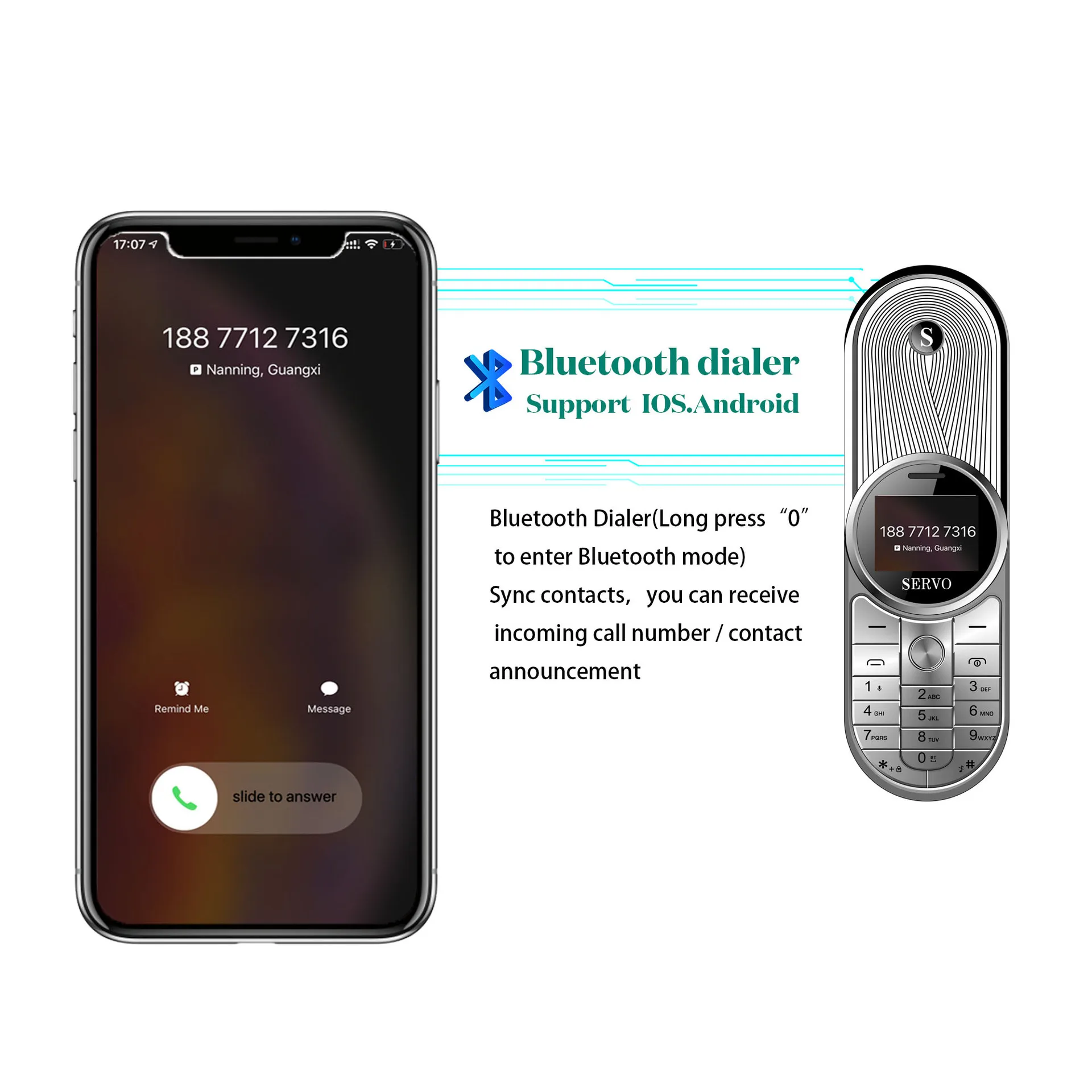 Мини-телефон с сервоприводом AURA вращающийся на 360 градусов две Sim-карты Bluetooth
