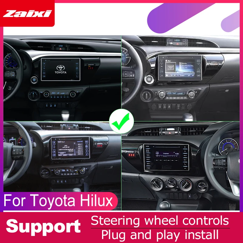 Автомобильный плеер ZaiXi 2 DIN с GPS навигацией для Toyota Hilux 2016 ~ 2018 Автомобильная