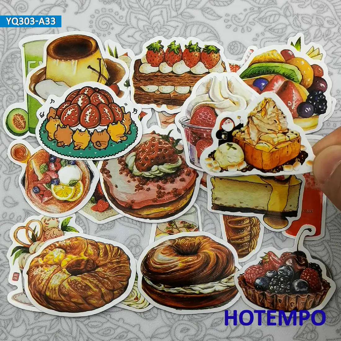 33 шт. десертные сладости хлеб торт напитки искусство путешествия мини наклейки