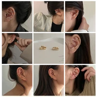 3pcs ear cuff non piercing ear clips fake cartilage earrings sets for women 2021 korean fashion cute tassel chain zircon jewelry